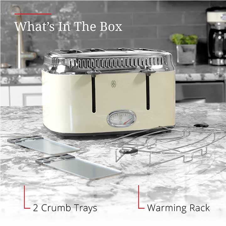Russell hobbs 4 slice toaster cream on sale